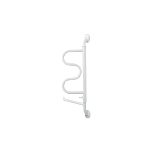 Curved Folding Grab Bar with 180° Pivot & 5 Lock Positions, Heavy-Duty Wall Mounted Safety Support Rail for Bathroom & Mobility Assistance, 300 lbs Capacity, Steel Frame