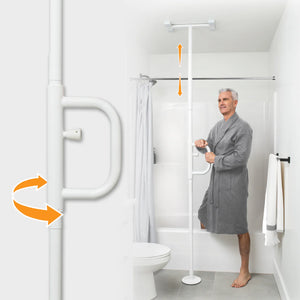 Wonder Pole Floor-to-Ceiling Safety Support Pole with Pivoting Grab Bar