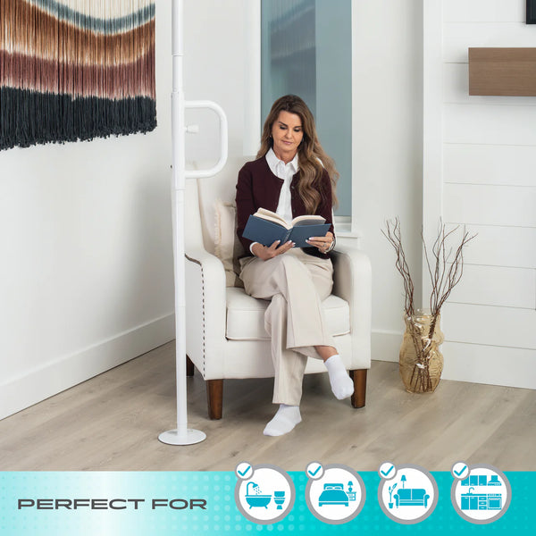 Wonder Pole Floor-to-Ceiling Safety Support Pole with Pivoting Grab Bar