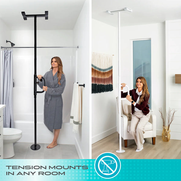 Wonder Pole Floor-to-Ceiling Safety Support Pole with Pivoting Grab Bar