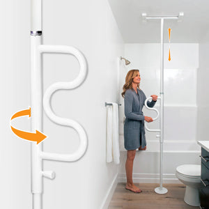 Wonder Pole Plus – Floor-to-Ceiling Safety Support Pole with Rotating Grab Bar for Standing, Sitting & Transfers
