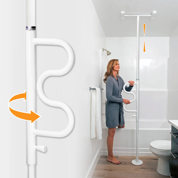 Wonder Pole Plus – Floor-to-Ceiling Safety Support Pole with Rotating Grab Bar for Standing, Sitting & Transfers