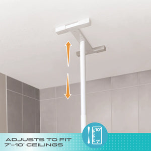 Wonder Pole Slim Adjustable Floor to Ceiling Safety Support Pole – Heavy Duty Tension Grab Bar for Bathroom, Bedroom & Home Mobility Assistance – No Drilling, 7’–10’ Height, 300 lbs Capacity