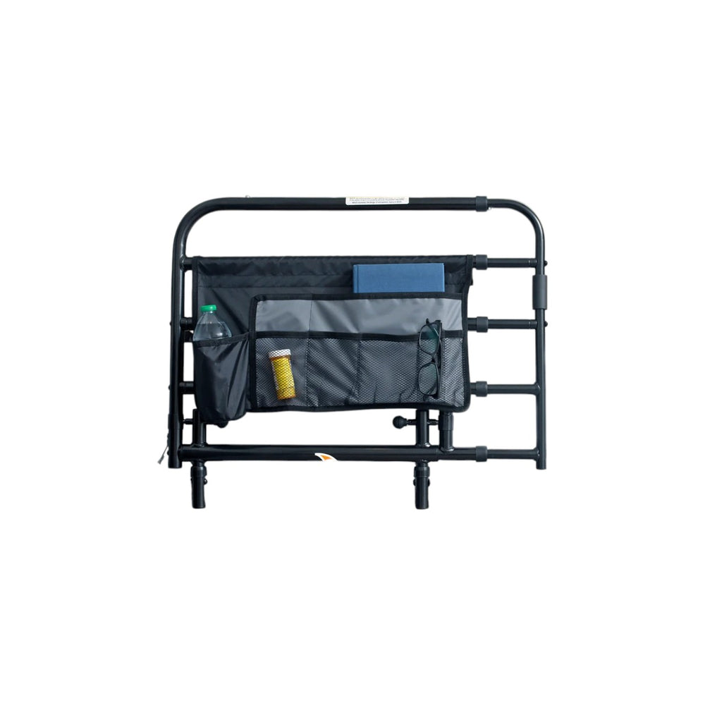 Wonder Pivot Bed Rail Tall – Adjustable Fold-Down Bed Safety Rail with Assist Handle, Fits Mattresses 8–16 Inches, Heavy Duty Steel Frame, 300 lb Capacity, Black