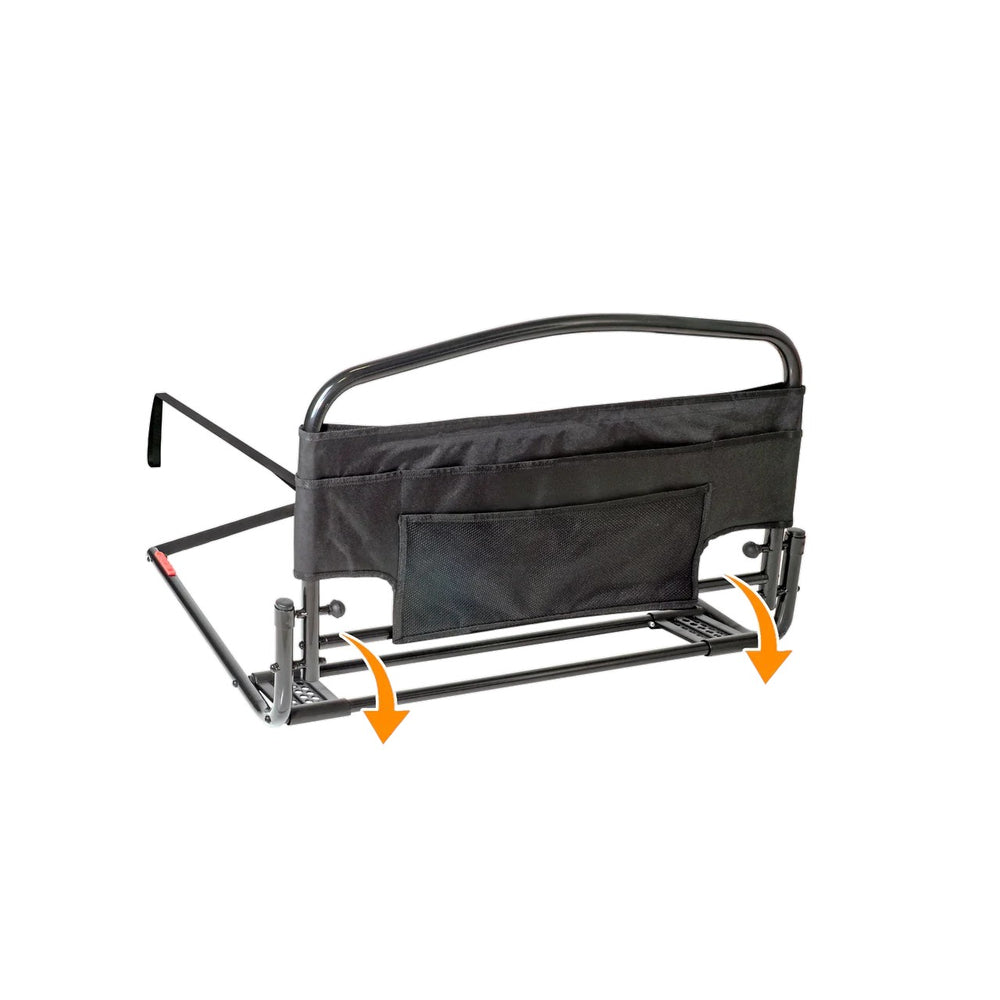 30'' Safety Bed Rail for Elderly Adults with Padded Pouch, Foldable Support Handle, 300 lbs Heavy Duty Bed Assist Rail, Fall Prevention Bed Guard with Easy Installation Strap