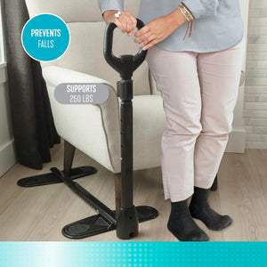 CouchCane Adjustable Standing Assist Handle for Sofa, Recliner & Lift Chair, Heavy-Duty Steel Mobility Support Rail with Storage Pouch, Non-Slip Base, 250 lb Capacity