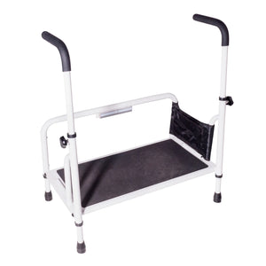 Adjustable Safety Step Stool with Support Handle – Heavy Duty 500 lbs Capacity Bed & Reach Step Platform with Anti-Slip Surface, Motion-Activated LED Light & Storage Pouch