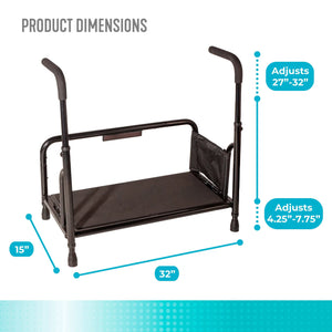 Adjustable Safety Step Stool with Support Handle – Heavy Duty 500 lbs Capacity Bed & Reach Step Platform with Anti-Slip Surface, Motion-Activated LED Light & Storage Pouch