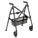 Wonder Walker Plus Lightweight Folding Rollator Walker for Seniors – Ultra Compact 4-Fold Design, 6” Swivel Wheels, 300 lbs Capacity, Dual Height Adjustable Sizes, Includes Storage Basket