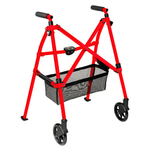 Wonder Walker Plus Lightweight Folding Rollator Walker for Seniors – Ultra Compact 4-Fold Design, 6” Swivel Wheels, 300 lbs Capacity, Dual Height Adjustable Sizes, Includes Storage Basket