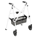 Wonder Walker Plus Lightweight Folding Rollator Walker for Seniors – Ultra Compact 4-Fold Design, 6” Swivel Wheels, 300 lbs Capacity, Dual Height Adjustable Sizes, Includes Storage Basket