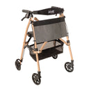 Wonder Rollator Ultra Compact Folding Walker with Seat & Backrest, Dual Size Adjustable Mobility Rollator with 6” Wheels, Locking Brakes, Storage Basket & Pouch, Supports 250 lbs