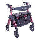 Wonder Rollator HD Heavy Duty Bariatric Walker with Seat, Foldable Mobility Aid, 450 lb Capacity, Adjustable Handles, 8-Inch Wheels, Storage Basket & Organizer Pouch