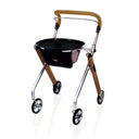 Let's Go Indoor Rollator – Narrow Lightweight Indoor Walker with Tray, Storage Basket, 6” Wheels, One-Hand Control Handle, 250 lbs Capacity, Fully Assembled Senior Mobility Aid