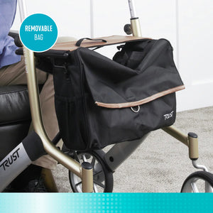 Let’s Go Out Rollator Walker for Seniors – Lightweight Folding Mobility Walker with Seat, Adjustable Handles, Large Wheels & Coil Suspension System – 300 lbs Capacity