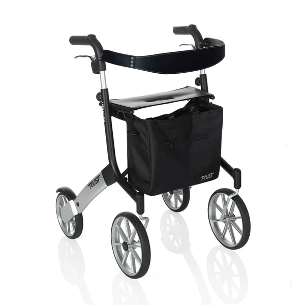 Let’s Go Out Rollator Walker for Seniors – Lightweight Folding Mobility Walker with Seat, Adjustable Handles, Large Wheels & Coil Suspension System – 300 lbs Capacity