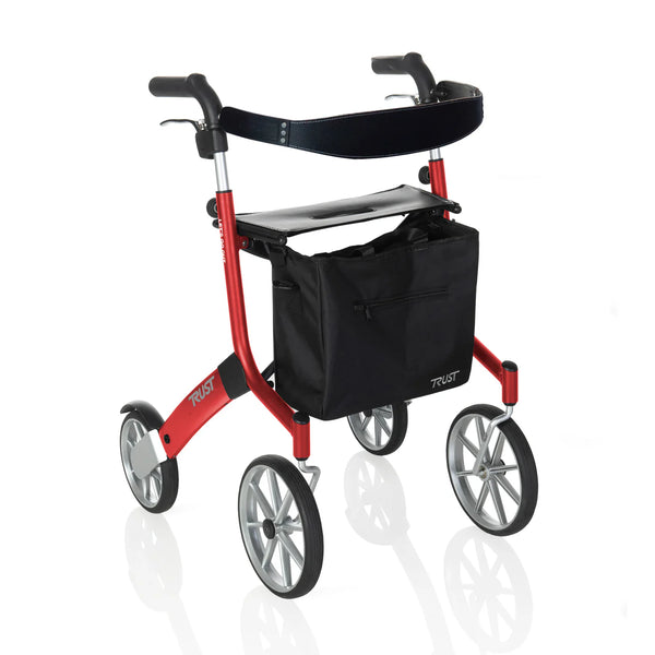 Let’s Go Out Rollator Walker for Seniors – Lightweight Folding Mobility Walker with Seat, Adjustable Handles, Large Wheels & Coil Suspension System – 300 lbs Capacity