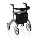 Let's Fly Lightweight Foldable Rollator Walker with Seat – Adjustable Handle Height 31”–36”, 10” Front Wheels, 300 lbs Capacity, Padded Seat & Backrest, Fully Assembled Mobility Walking Aid