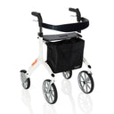 Let's Fly Lightweight Foldable Rollator Walker with Seat – Adjustable Handle Height 31”–36”, 10” Front Wheels, 300 lbs Capacity, Padded Seat & Backrest, Fully Assembled Mobility Walking Aid