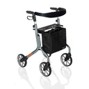 Let's Move Lightweight Aluminum Rollator Walker with Seat – 350 lbs Capacity, 8” Wheels, Adjustable Handles (30.5”–36.5”), Foldable Mobility Walker with Storage Bag, Fully Assembled