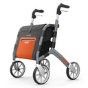 Let's Shop Rollator Walker with Seat, 6.5 Gallon Insulated Shopping Bag, 8-Inch Smooth Wheels, Lightweight Folding Mobility Cart with Removable Grocery Bag, 300 lbs Weight Capacity, Fully Assembled