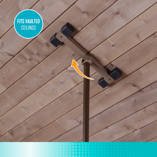 Wonder Pole Premium Adjustable Floor-to-Ceiling Safety Support Pole with Dual Grab Bars, Tension Mounted Stand Assist Handrail for Bathroom & Home, 7’–10’ Height, 300 lbs Capacity