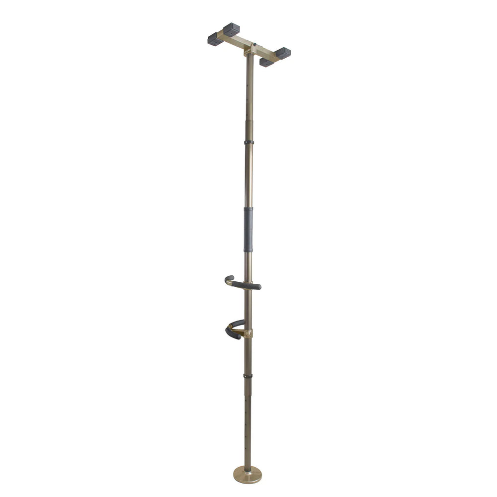 Wonder Pole Premium Adjustable Floor-to-Ceiling Safety Support Pole with Dual Grab Bars, Tension Mounted Stand Assist Handrail for Bathroom & Home, 7’–10’ Height, 300 lbs Capacity