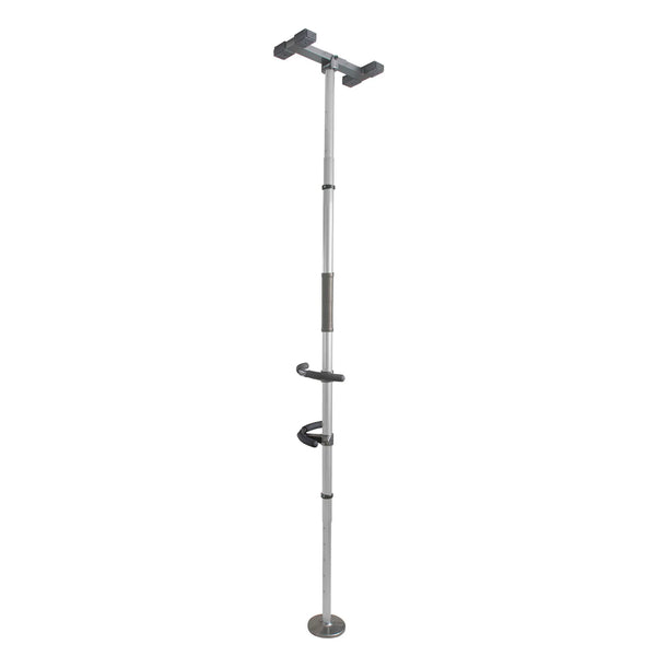 Wonder Pole Premium Adjustable Floor-to-Ceiling Safety Support Pole with Dual Grab Bars, Tension Mounted Stand Assist Handrail for Bathroom & Home, 7’–10’ Height, 300 lbs Capacity
