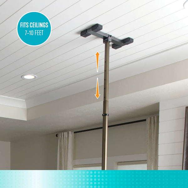 Wonder Pole Slim Premium – Floor-to-Ceiling Adjustable Safety Support Pole, No-Drill Standing Assist Grab Bar, 7’ to 10’ Height Range, Heavy-Duty 300 lbs Capacity, Anodized Aluminum, Indoor Mobility Support for Bathroom & Home Use