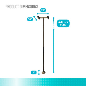 Wonder Pole Slim Premium – Floor-to-Ceiling Adjustable Safety Support Pole, No-Drill Standing Assist Grab Bar, 7’ to 10’ Height Range, Heavy-Duty 300 lbs Capacity, Anodized Aluminum, Indoor Mobility Support for Bathroom & Home Use