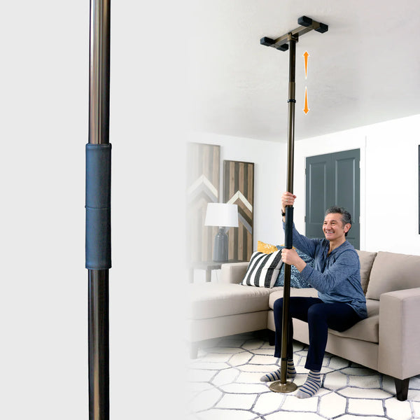 Wonder Pole Slim Premium – Floor-to-Ceiling Adjustable Safety Support Pole, No-Drill Standing Assist Grab Bar, 7’ to 10’ Height Range, Heavy-Duty 300 lbs Capacity, Anodized Aluminum, Indoor Mobility Support for Bathroom & Home Use