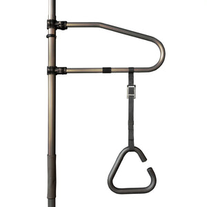 Trapeze Grab Bar Accessory for Bed, Chair, Toilet & Bathtub Assistance – Adjustable Support Handle with Padded Grip, 300 lb Capacity, Anodized Aluminum Mobility Aid