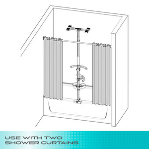 Wonder Bathtub Pole Premium – Floor-to-Ceiling Adjustable Bath Safety Grab Bar with Shower Caddy, Tension-Mounted Support Pole for Seniors & Mobility Assistance (7’–10’ Ceilings)