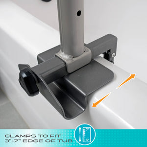 Wonder Bathtub Pole Premium – Floor-to-Ceiling Adjustable Bath Safety Grab Bar with Shower Caddy, Tension-Mounted Support Pole for Seniors & Mobility Assistance (7’–10’ Ceilings)