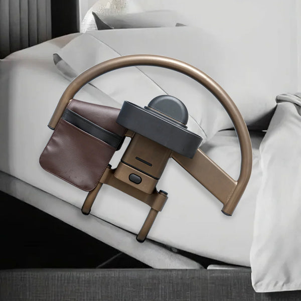 Wonder Click Bed Handle Premium – Detachable Safety Bed Rail with Storage Pouch & Cup Holder for Easy Bed Transfers