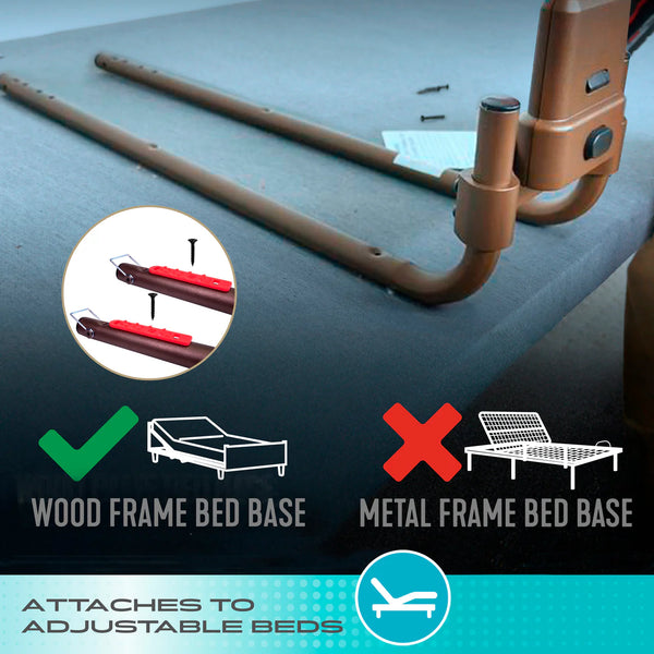 Wonder Click Bed Handle Premium – Detachable Safety Bed Rail with Storage Pouch & Cup Holder for Easy Bed Transfers