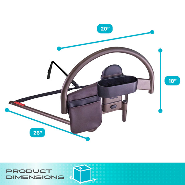Wonder Click Bed Handle Premium – Detachable Safety Bed Rail with Storage Pouch & Cup Holder for Easy Bed Transfers