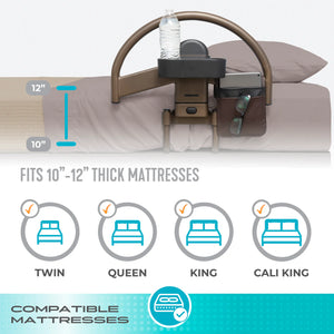 Wonder Click Bed Handle Premium – Detachable Safety Bed Rail with Storage Pouch & Cup Holder for Easy Bed Transfers