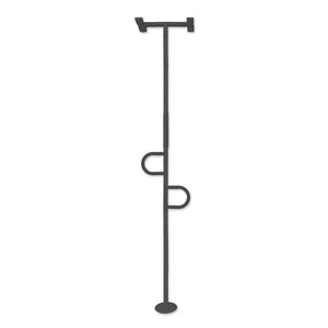 Double Handle Floor-to-Ceiling Grab Bar – Adjustable Safety Support Pole for Elderly & Mobility Assistance, Tension Mounted Stand Assist Rail, No-Drill Installation, 300 lbs Capacity