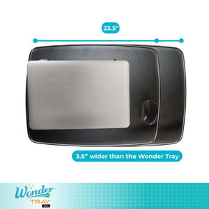 Wonder Tray XL Adjustable Overbed & Couch Tray Table – Swivel Arm TV Dinner Stand with Cup Holder, Laptop Support Wedges, Height Adjustable Rolling Side Table for Sofa, Bed & Recliner