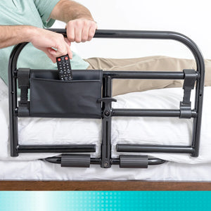 Prime Safety Bed Rail – Heavy Duty 27” Bed Assist Rail, 400 lbs Support Handle, Portable Bed Guard for Elderly & Adults, Fits 6”–15” Mattresses, Powder-Coated Steel Frame, Tool-Free Installation, Black