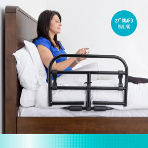 Prime Safety Bed Rail – Heavy Duty 27” Bed Assist Rail, 400 lbs Support Handle, Portable Bed Guard for Elderly & Adults, Fits 6”–15” Mattresses, Powder-Coated Steel Frame, Tool-Free Installation, Black