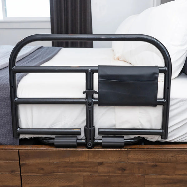 Prime Safety Bed Rail – Heavy Duty 27” Bed Assist Rail, 400 lbs Support Handle, Portable Bed Guard for Elderly & Adults, Fits 6”–15” Mattresses, Powder-Coated Steel Frame, Tool-Free Installation, Black