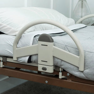 EZ Click LTC Bed Handle Set of 2 for Hospital Beds, Heavy-Duty Safety Assist Rails, 500 lb Capacity, EZ Release Button, Organizer Pouch, Steel Support Handles for Safe Bed Transfers