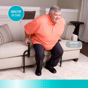 EZ Stand-N-Go Heavy Duty Sit to Stand Assist Frame – Adjustable Support Handles for Couch, Chair & Recliner – 400 lbs Capacity Elderly & Mobility Aid Stand Assist Device