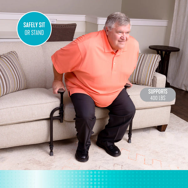 EZ Stand-N-Go Heavy Duty Sit to Stand Assist Frame – Adjustable Support Handles for Couch, Chair & Recliner – 400 lbs Capacity Elderly & Mobility Aid Stand Assist Device