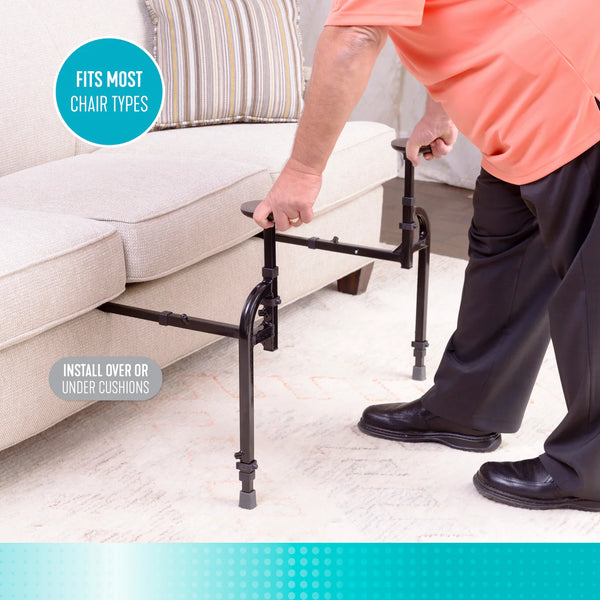 EZ Stand-N-Go Heavy Duty Sit to Stand Assist Frame – Adjustable Support Handles for Couch, Chair & Recliner – 400 lbs Capacity Elderly & Mobility Aid Stand Assist Device