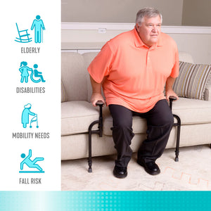 EZ Stand-N-Go Heavy Duty Sit to Stand Assist Frame – Adjustable Support Handles for Couch, Chair & Recliner – 400 lbs Capacity Elderly & Mobility Aid Stand Assist Device