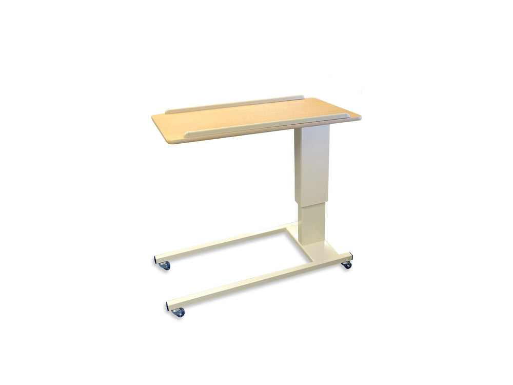 Low Height Rise and Fall Table Adjustable Beech Top with Easy-Move Castors and Retaining Edges