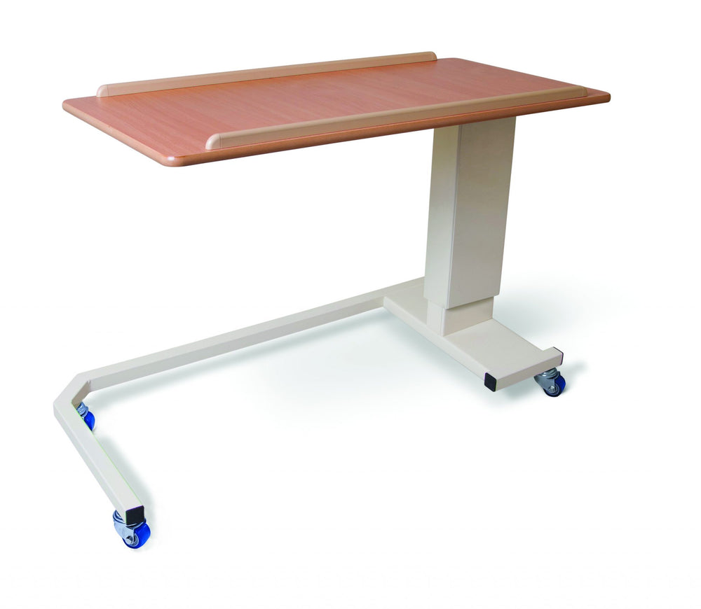 Low Height Rise and Fall Table with Wheelchair-Friendly Base Adjustable Beech Top and Castors